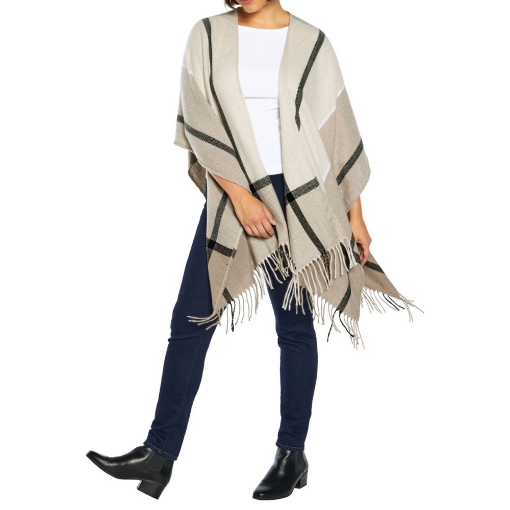 Three Dots Miranda Plaid Wrap